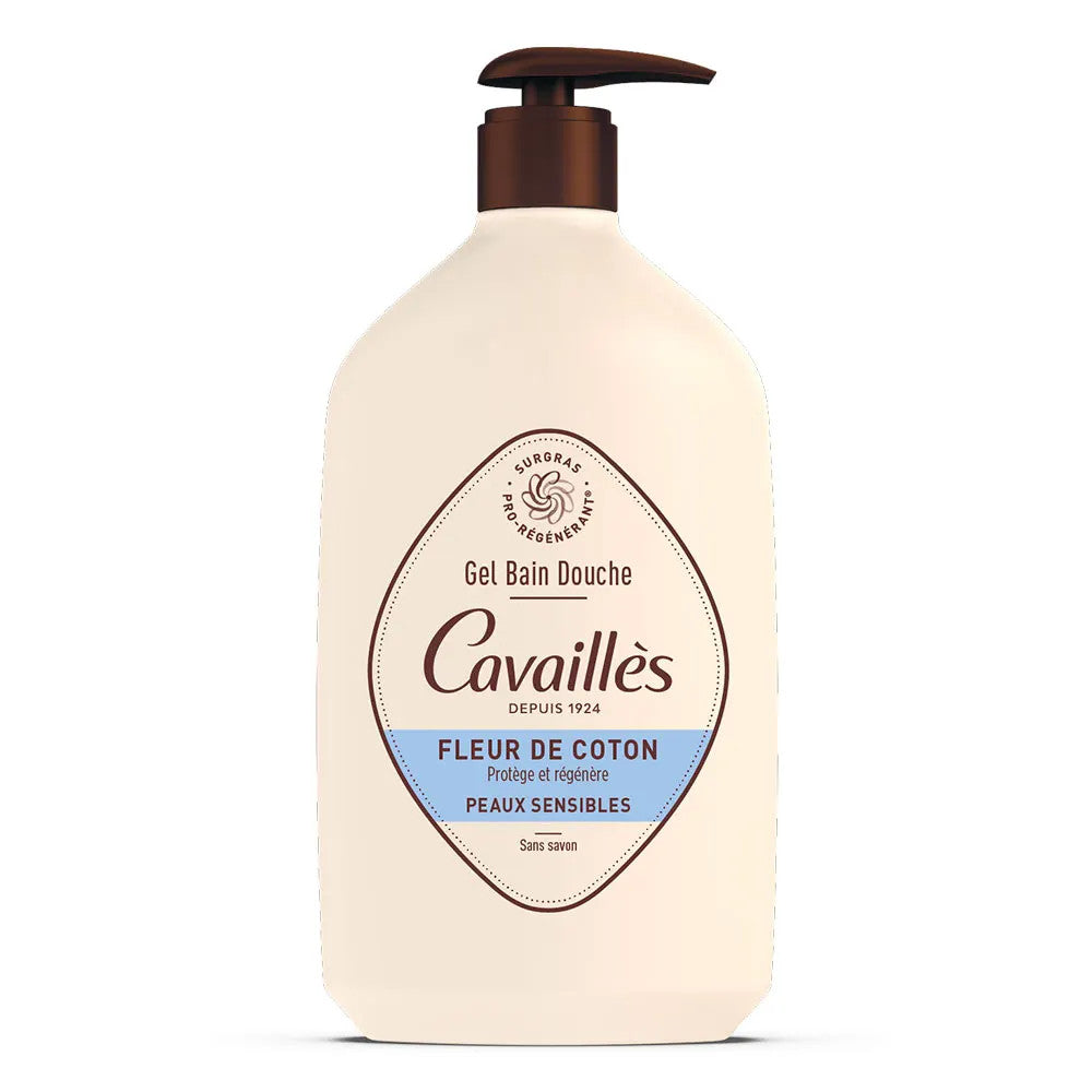 Rogé cavailours recharge baignoire et gel de douche coton fleur de fleur