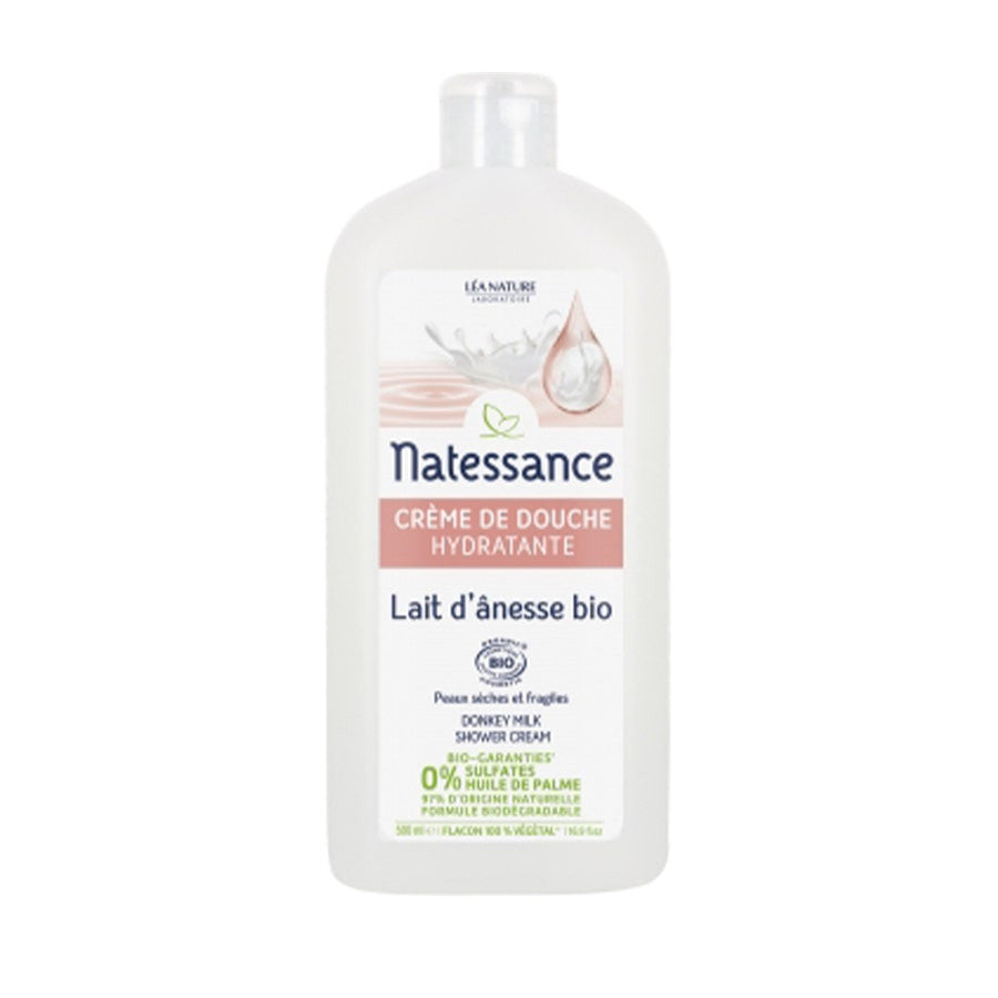 Natessance Donkey Milk Shower Cream Chamomile for Dry and Fragile Skin 500ml (16.90 fl oz)