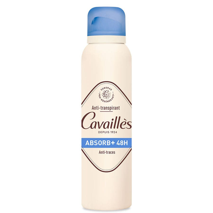 Rog Cavaills Absorb + Deodorants Spray Anti-Transpirant Anti-Traces 48H 1 50ml (1.69fl oz)