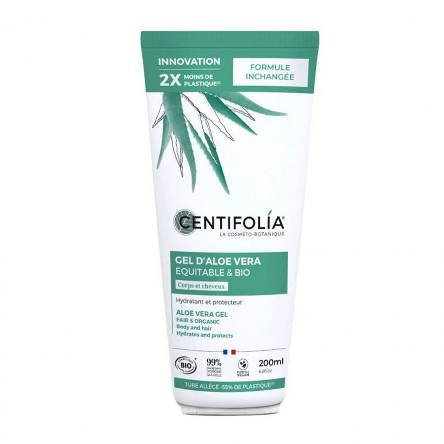 CENTtifolia Aloe Vera Gel hydratant et protecteur tous les types de peau, le corps et les cheveux 200 ml (6,76fl oz)
