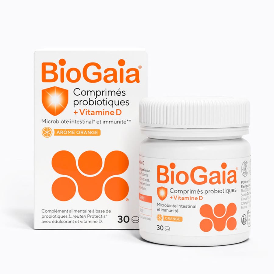 Biogaia Probiotics +Vit D Orange flavor 30 chewable tablets