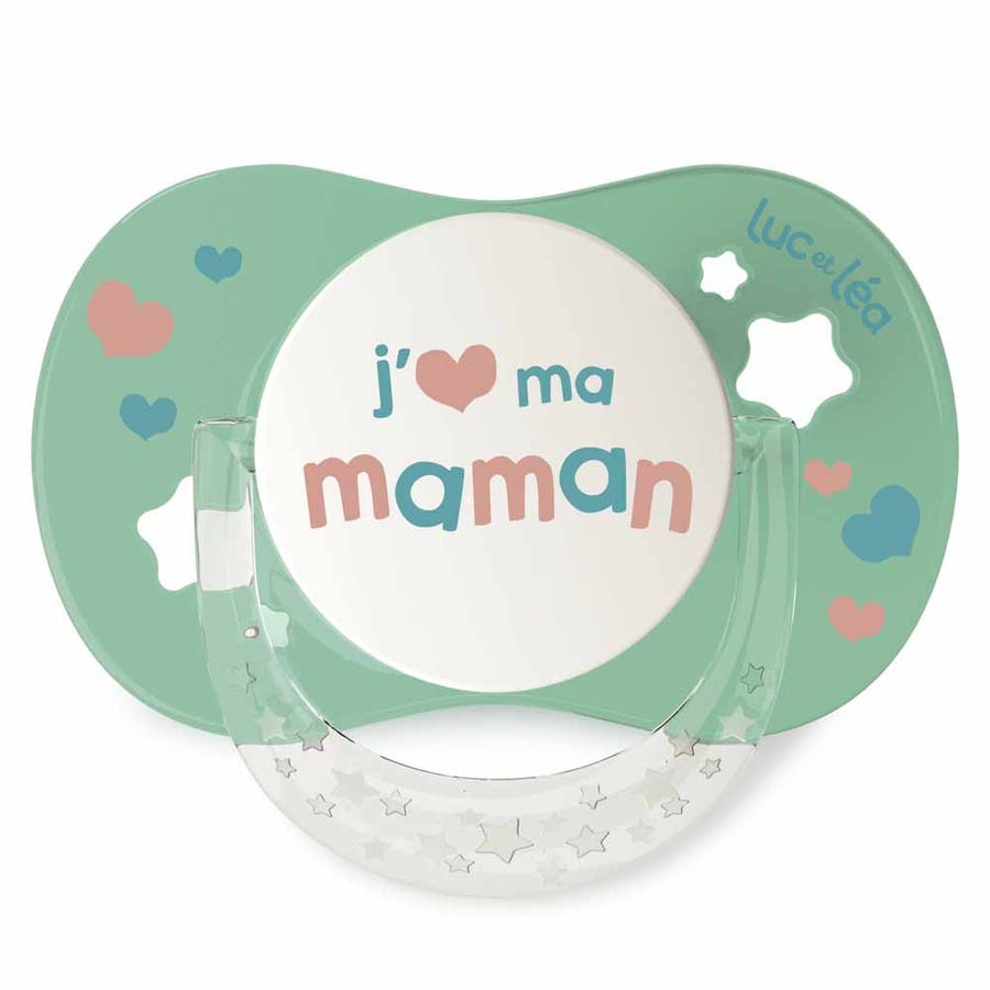 Luc Et Lea Symmetrical Silicone Pacifier From 18 Months J'aime Ma Maman Mon Papa Collection 18 mois et plus