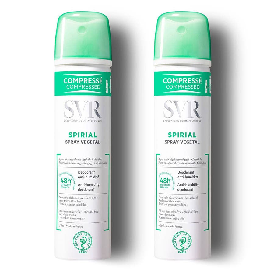 Svr Spirial Vegetable Deodorant Spray Sweat Regulator 48hr 2x 75ml (2.53fl oz) (2.53fl oz)