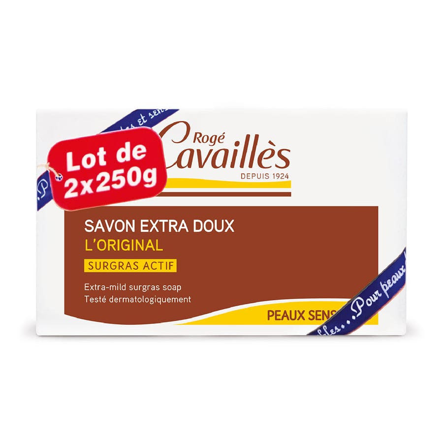 Rog Cavaills Surgras Actif Extra Mild Surgras Soap 250g x2 (8.81 oz x2)