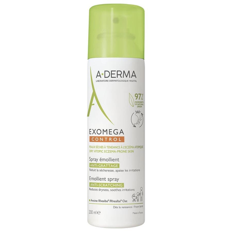 A - Derma Exomega Control Anti - Scratching Emollient Spray Dry Skin prone to Atopic Eczema 200ml (6.76fl oz) - FrenchBeautyHub