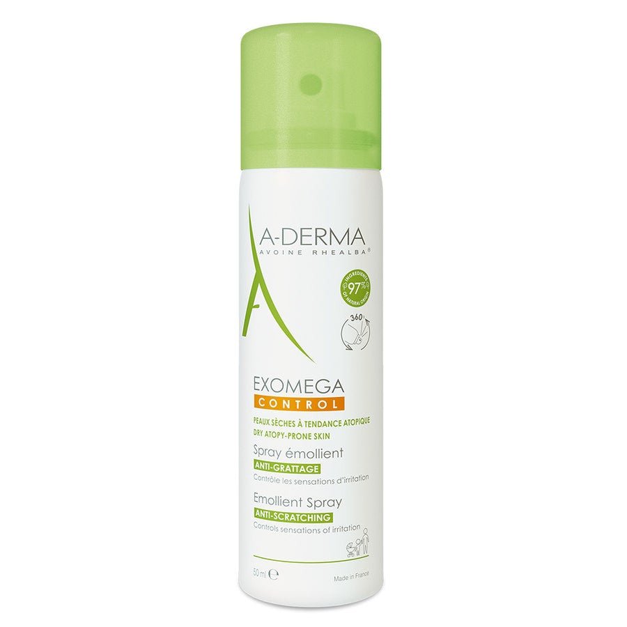 A - Derma Exomega Control Anti - Scratching Emollient Spray for Dry Skin Dry Skin 50ml (1.69fl oz) - FrenchBeautyHub