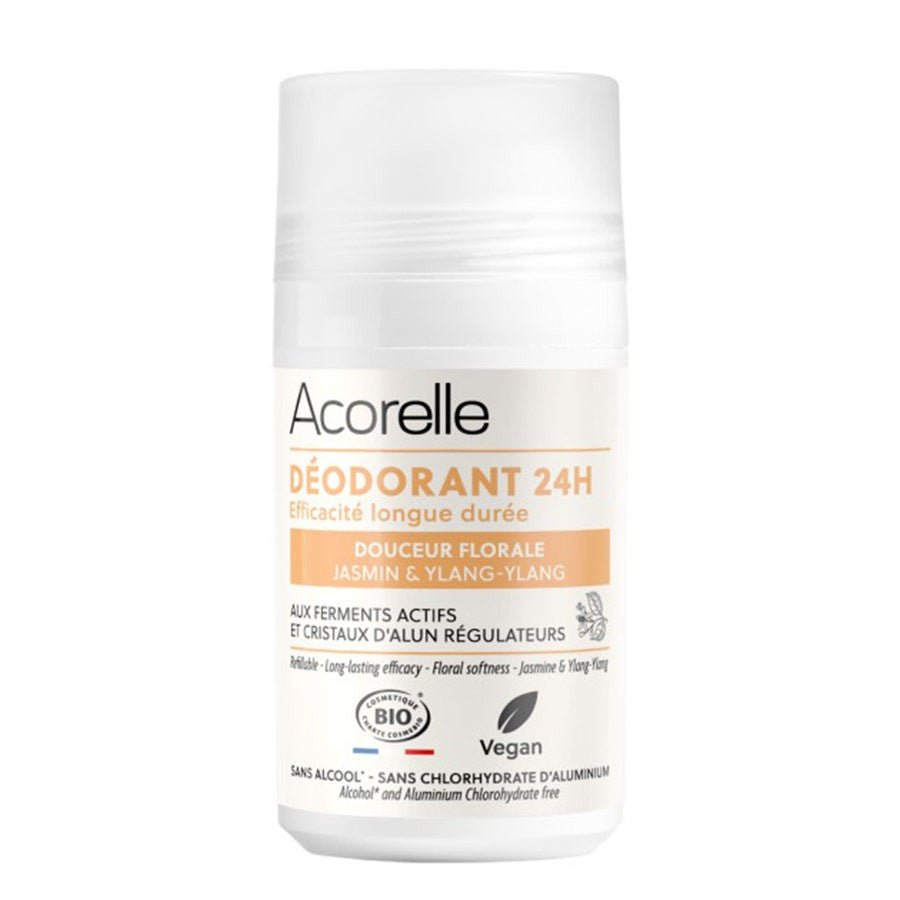 Acorelle Deodorant Roll - On 24h Gentle Floral Bio Certified 50ml (1.69fl oz) - FrenchBeautyHub
