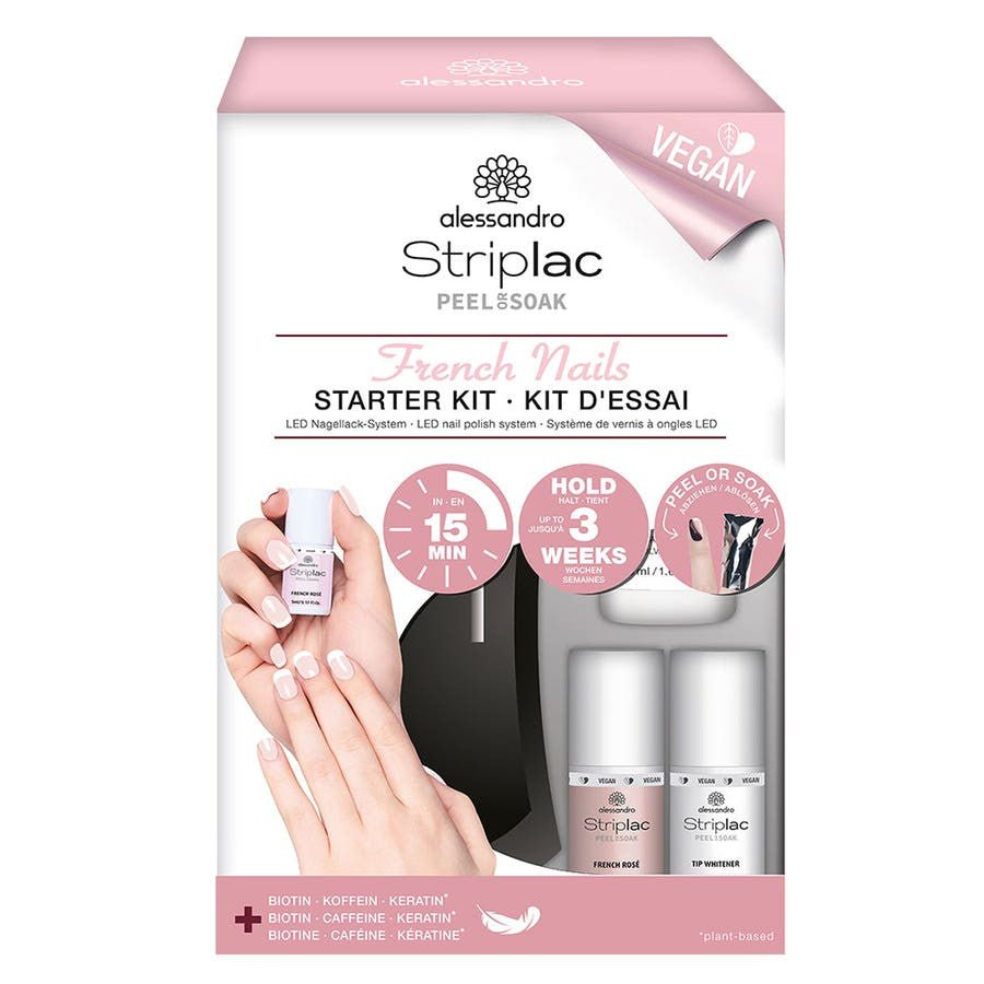 Alessandro Striplac Peel or Soak French Manicure Kit - Semi - Permanent Gel Nail Polish Set - FrenchBeautyHub