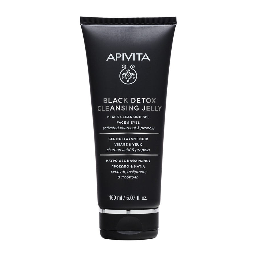 Apivita Black Detox Cleansing Gel for Face and Eyes 150ml (5.07fl oz) - FrenchBeautyHub