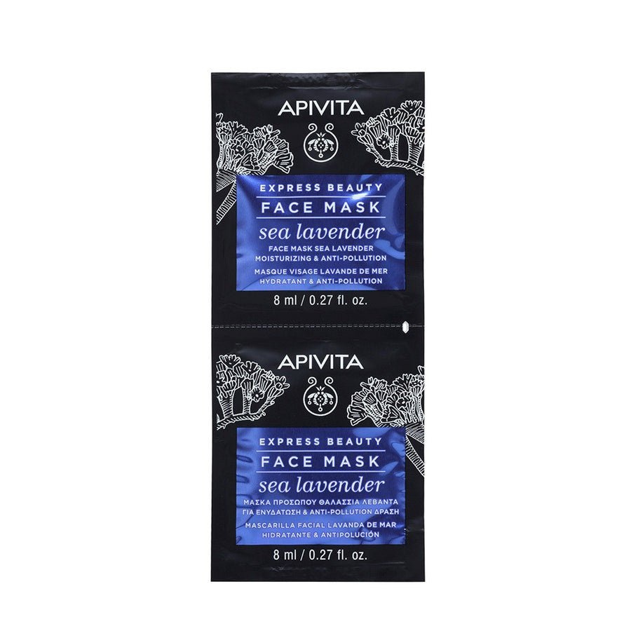 Apivita Express Beauty Hydrating & Anti - Pollution Face Masks with Sea Lavender 8ml x2 (0.27fl oz x2) - FrenchBeautyHub