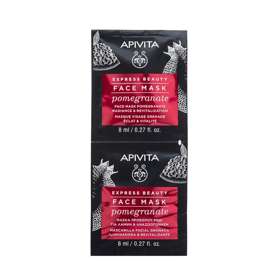 Apivita Express Beauty Radiance & Vitality Face Masks with Pomegranate 8ml x2 (0.27fl oz x2) - FrenchBeautyHub