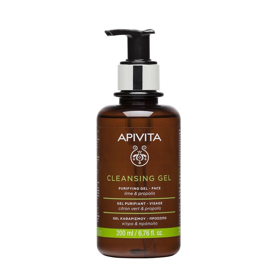 Apivita Lime & Propolis Face Cleansing Gel 200ml (6.76 fl oz) - FrenchBeautyHub