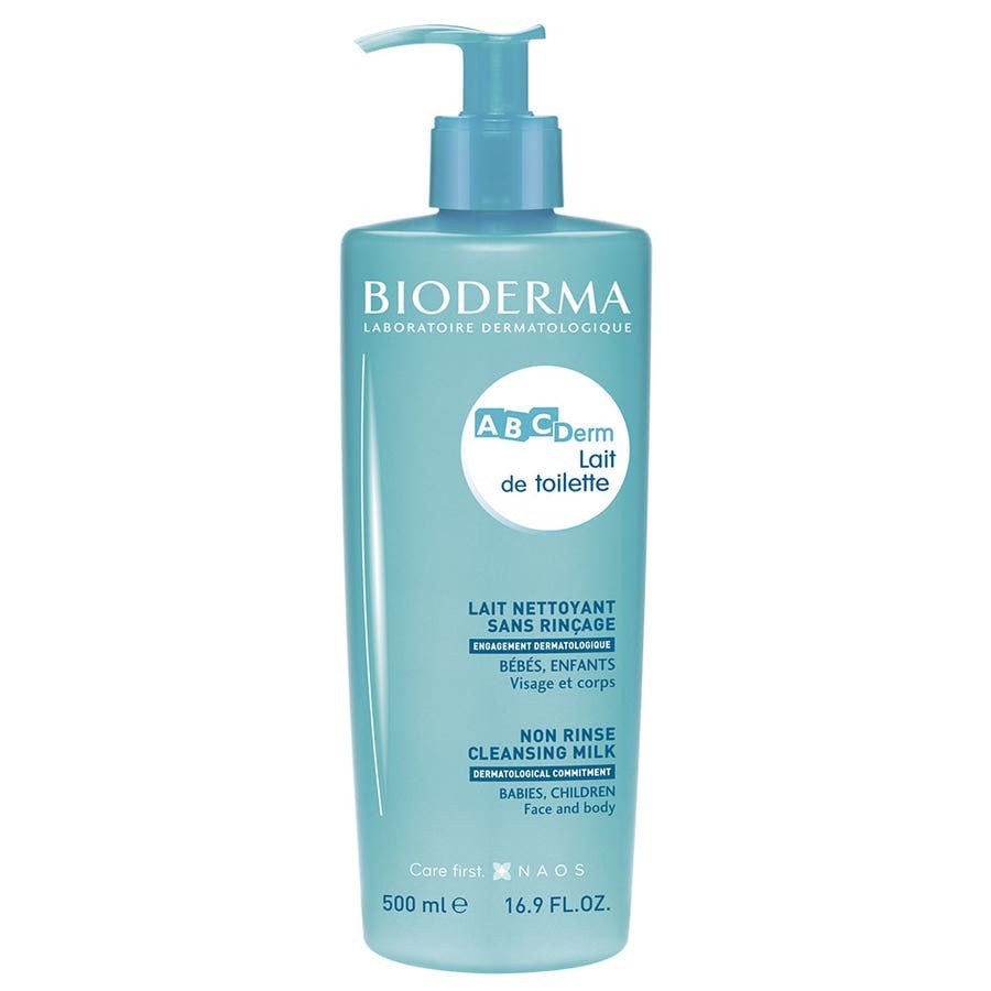 Bioderma ABCDerm Rinse - Free Cleansing Milk Face And Body 500ml (16.90 fl oz) - FrenchBeautyHub