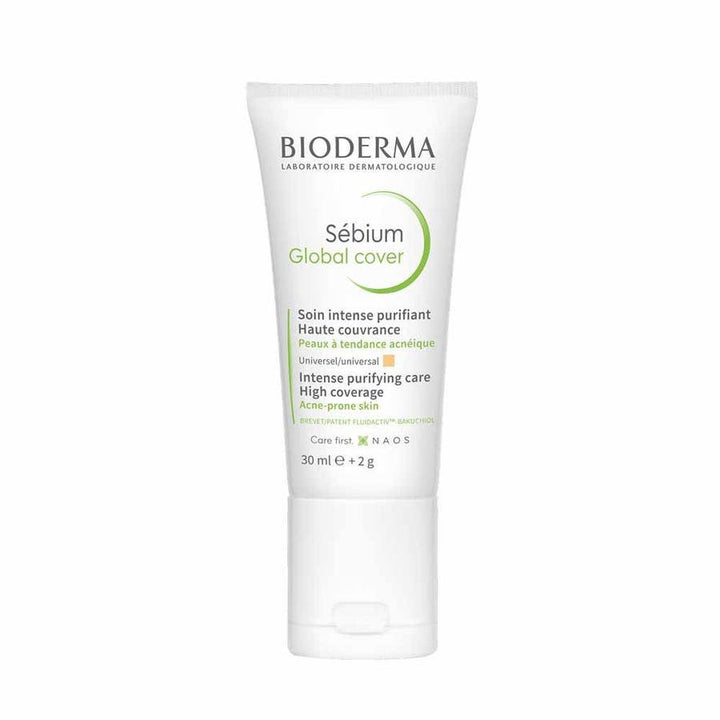 Bioderma Sebium Global Cover Intensive Purifying Care High Coverage for Acne - Prone Skin 30ml (1.01fl oz) - FrenchBeautyHub