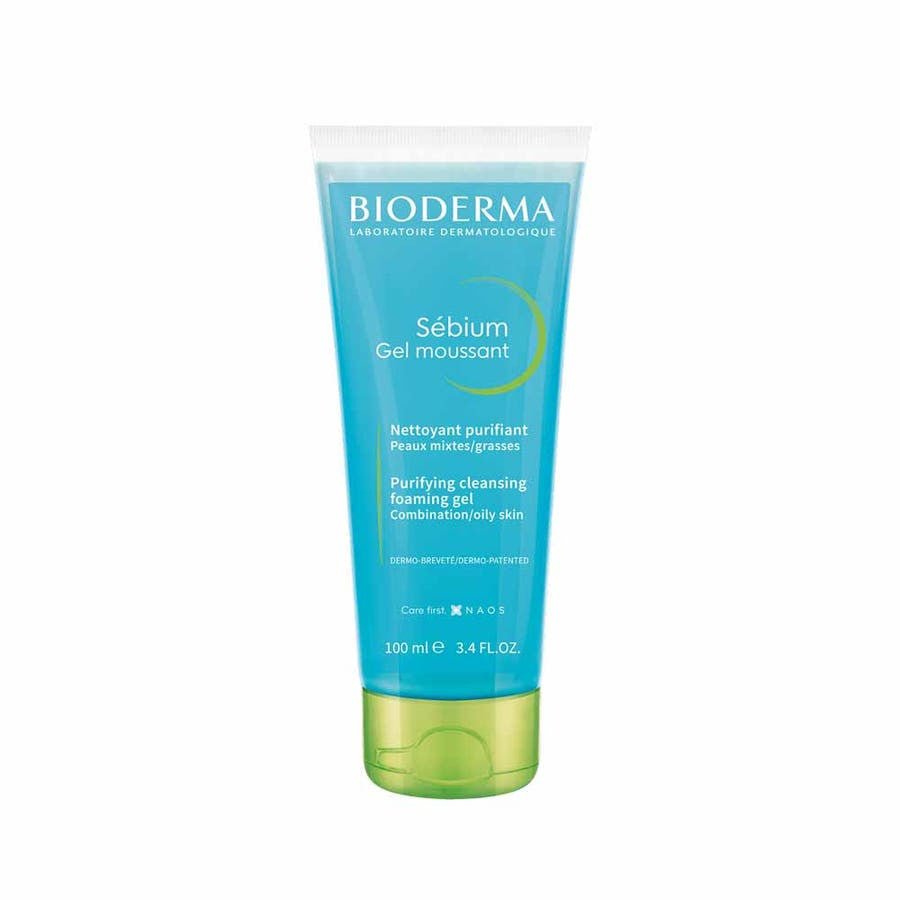 Bioderma Sebium Purifying Cleansing Foaming Gel combination to oily skin Peaux grasses 100ml (3.38fl oz) - FrenchBeautyHub