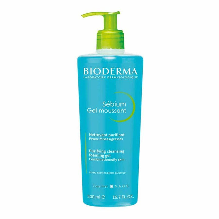 Bioderma Sebium Purifying Cleansing Foaming Gel for Combination to Oily Skin 500ml (16.90 fl oz) - FrenchBeautyHub