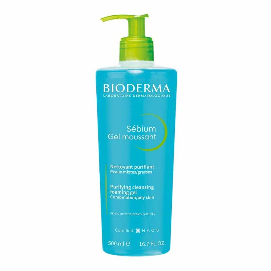 Bioderma Sebium Purifying Cleansing Foaming Gel for Combination to Oily Skin 500ml (16.90 fl oz) - FrenchBeautyHub