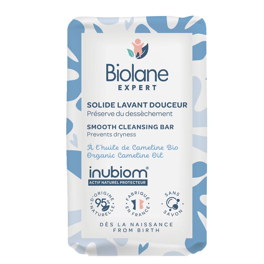 Biolane Expert Gentle Soap Free Washing Solide Organic Camelina Oil 75g (2.65oz) - FrenchBeautyHub