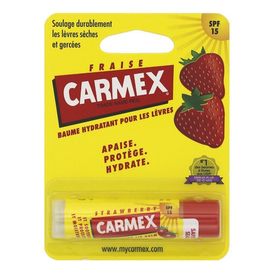 Carmex Strawberry Lip Stick Spf15 4.25g (0.14 oz) - FrenchBeautyHub