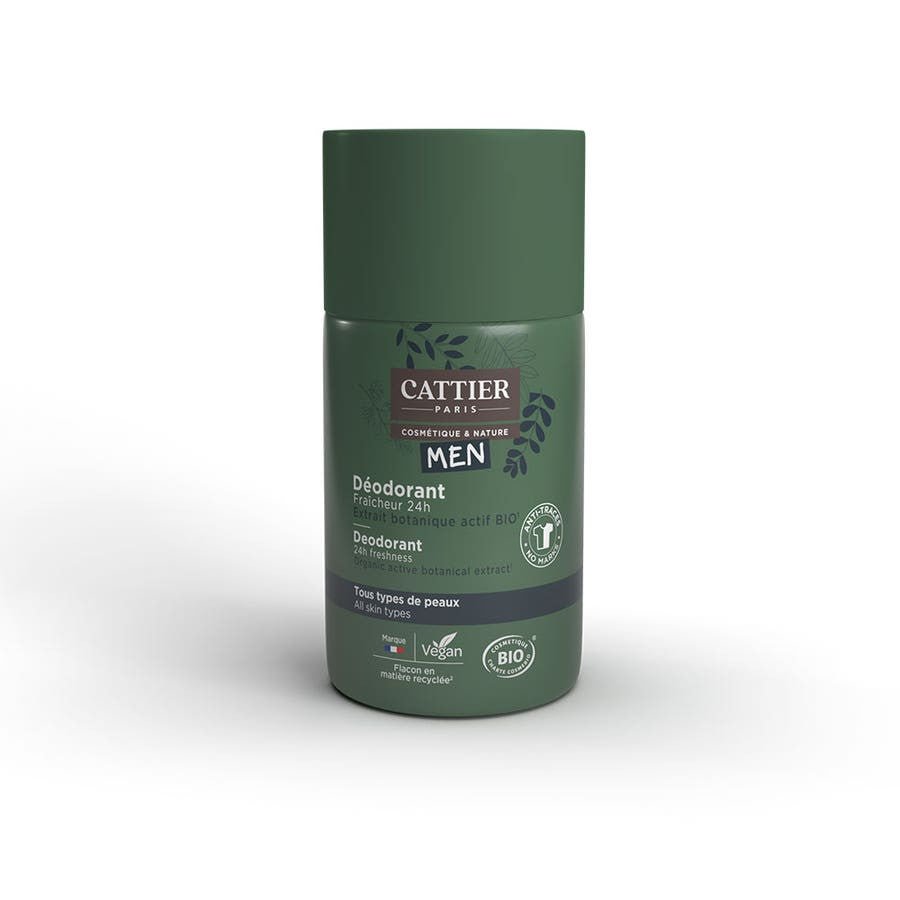 Cattier Man Bioes Roll on Deodorants 24 - hour freshness 50ml (1.69fl oz) - FrenchBeautyHub