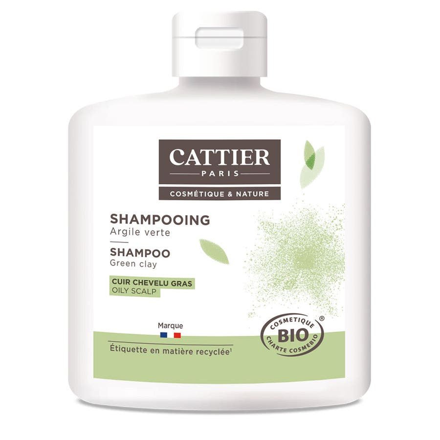 Cattier Organic Green Clay Shampoo for Oily Scalp 250ml (8.45 fl oz) - FrenchBeautyHub