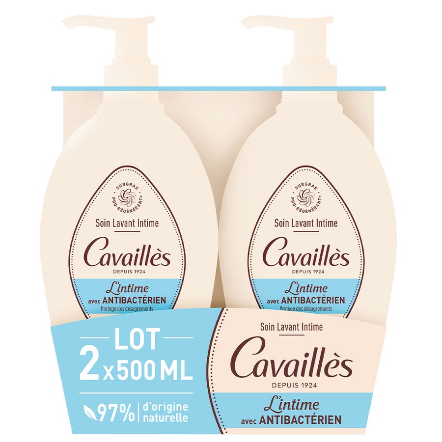 Cavaillès Intimate Dryness Special antibacterial natural hygiene care 500ml x2 (16.91fl oz x2) - FrenchBeautyHub