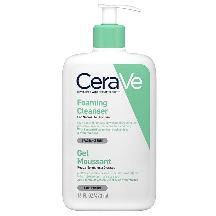 CeraVe Foaming Cleanser for Normal to Oily Skin - FrenchBeautyHub