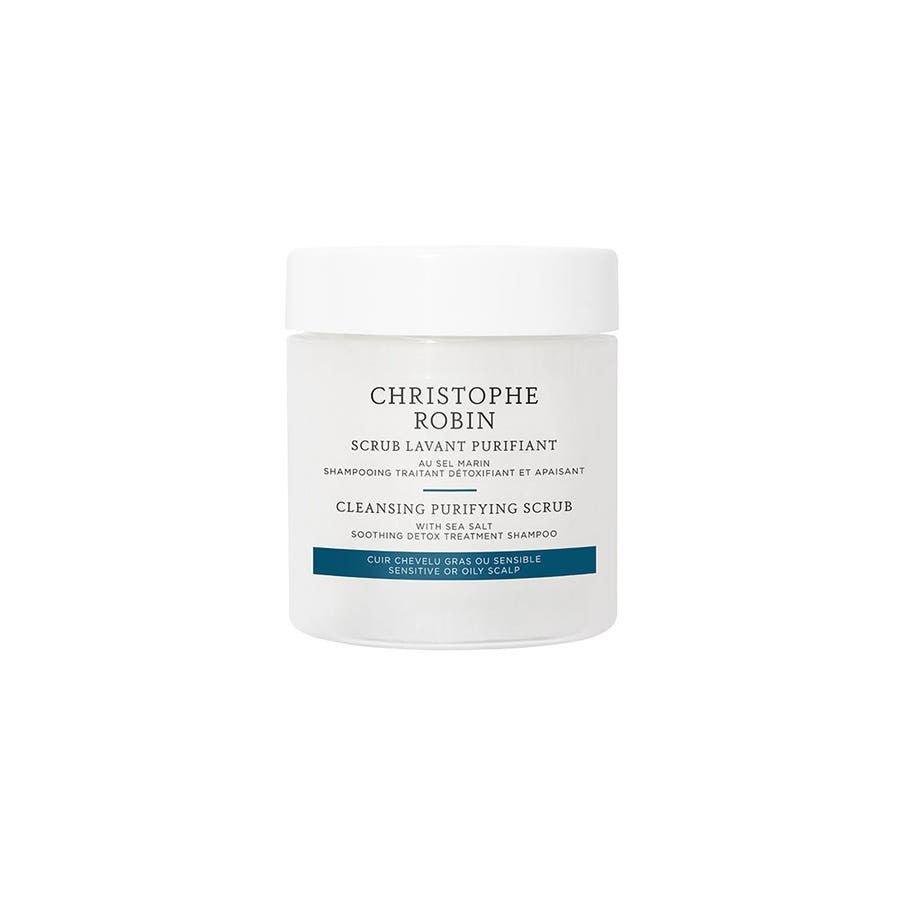 Christophe Robin Purifying Ritual Purifying Cleansing Scrub with sea salt Oily, sensitive scalp 75ml (2.53fl oz) - FrenchBeautyHub