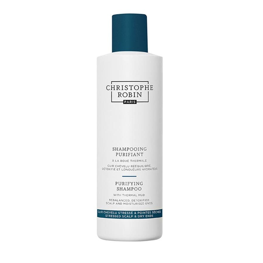 Christophe Robin Purifying Ritual Purifying shampoo with thermal mud Stressed scalp and dry ends 250ml (8.45fl oz) - FrenchBeautyHub