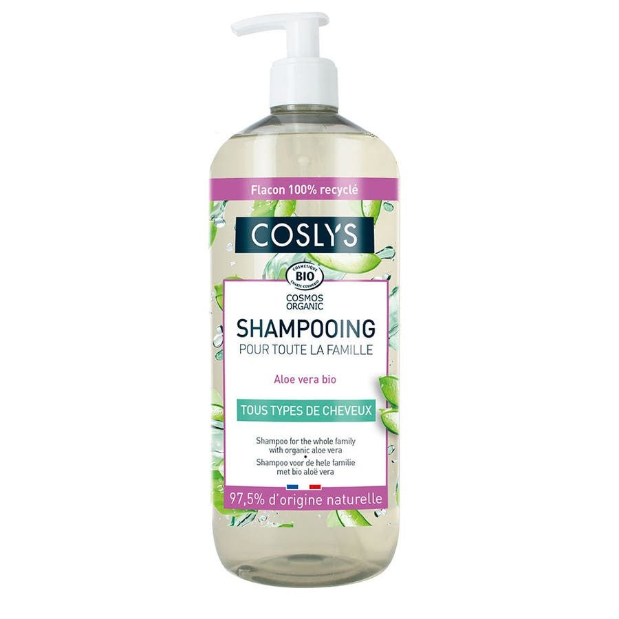 Coslys Organic aloe vera family shampoo 1L (33.81fl oz) - FrenchBeautyHub
