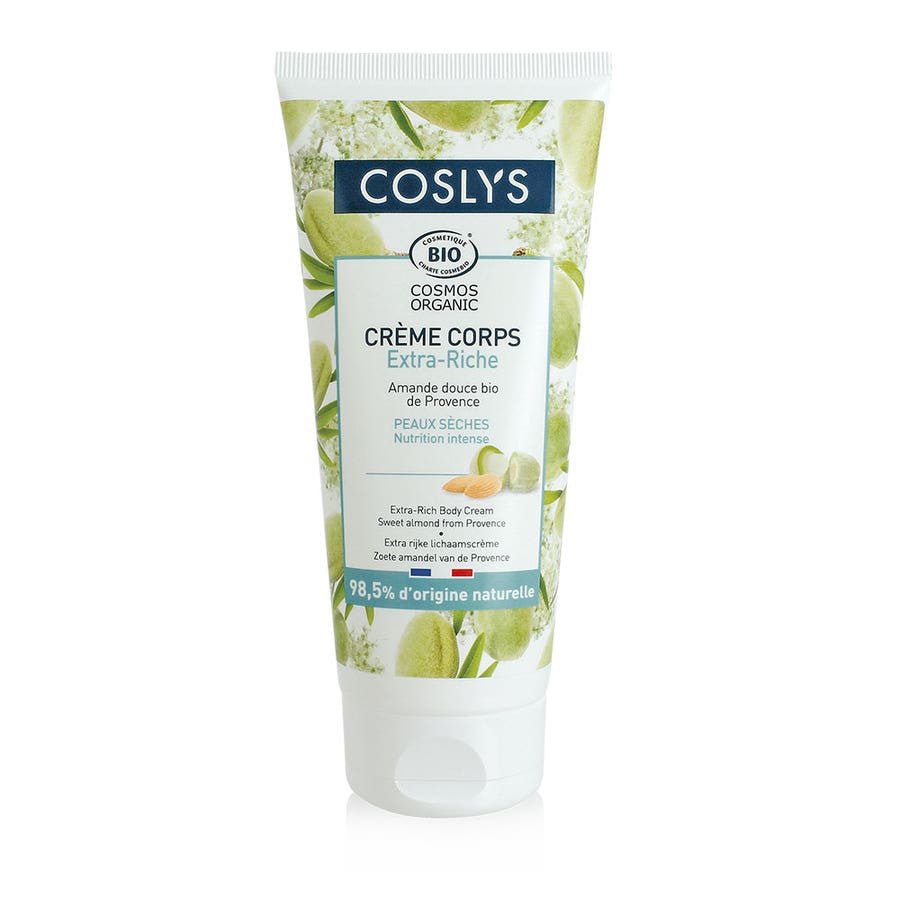 Coslys Organic extra - rich body cream Sweet Almond 200ml (6.76fl oz) - FrenchBeautyHub