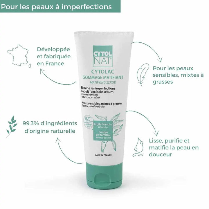 Cytolnat Mattifying Scrubs 75ml (2.53fl oz) - FrenchBeautyHub