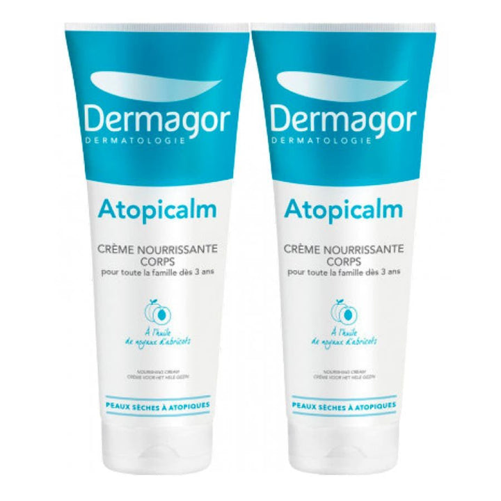 Dermagor Atopicalm Nourishing Body Cream for Dry Skin Prone to Atopy - 2x250ml - FrenchBeautyHub