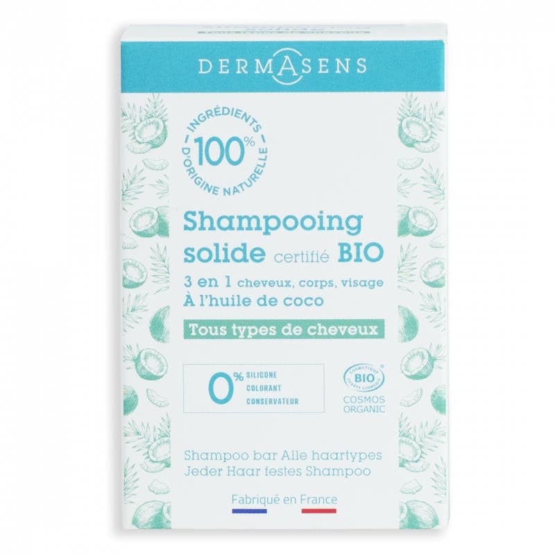 Dermasens Organic Solid Shampoo for All Hair Types 60g (2.11 oz) - FrenchBeautyHub