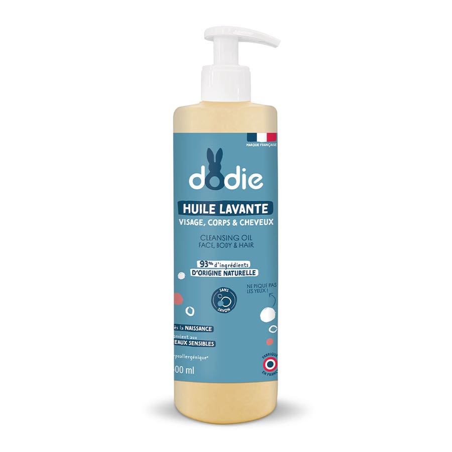 Dodie 3 in 1 baby wash oil Face, Hair & Body 500ml (16.91fl oz) - FrenchBeautyHub