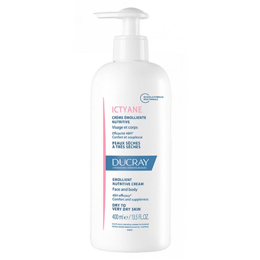 Ducray Ictyane Emollient Nutritive Cream Dry To Very Dry Skins 400ml (13.52fl oz) - FrenchBeautyHub