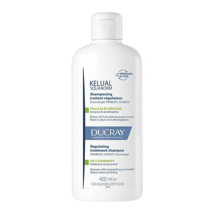 Ducray Kelual Squanorm Oily Dandruff Treatment Shampoo 400ml (13.52 fl oz) - FrenchBeautyHub