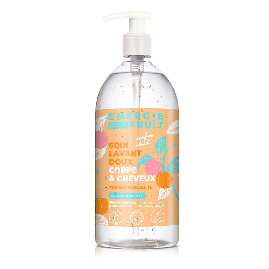 Energie Fruit Gentle Apricot Body & Hair Shower Gel 1L (33.81fl oz) - FrenchBeautyHub