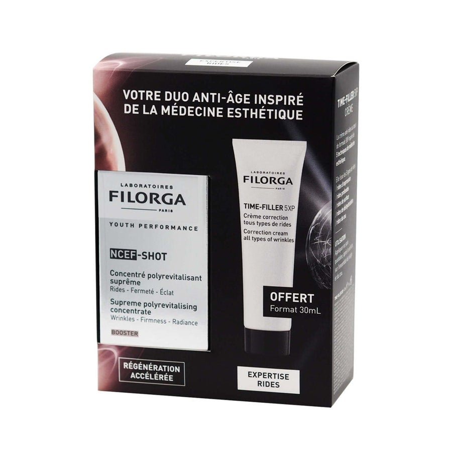 Filorga NCEF - Shot Duo Concentrated Serum 15ml (0.50fl oz) + Time - Filler Cream 5XP 30ml (1.01fl oz) - FrenchBeautyHub