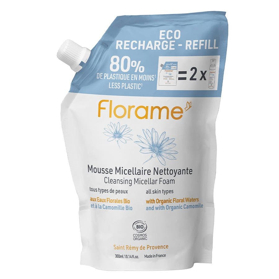 Florame Eco Refill Organic Micellar Cleansing Foam 300ml (10.14fl oz) - FrenchBeautyHub