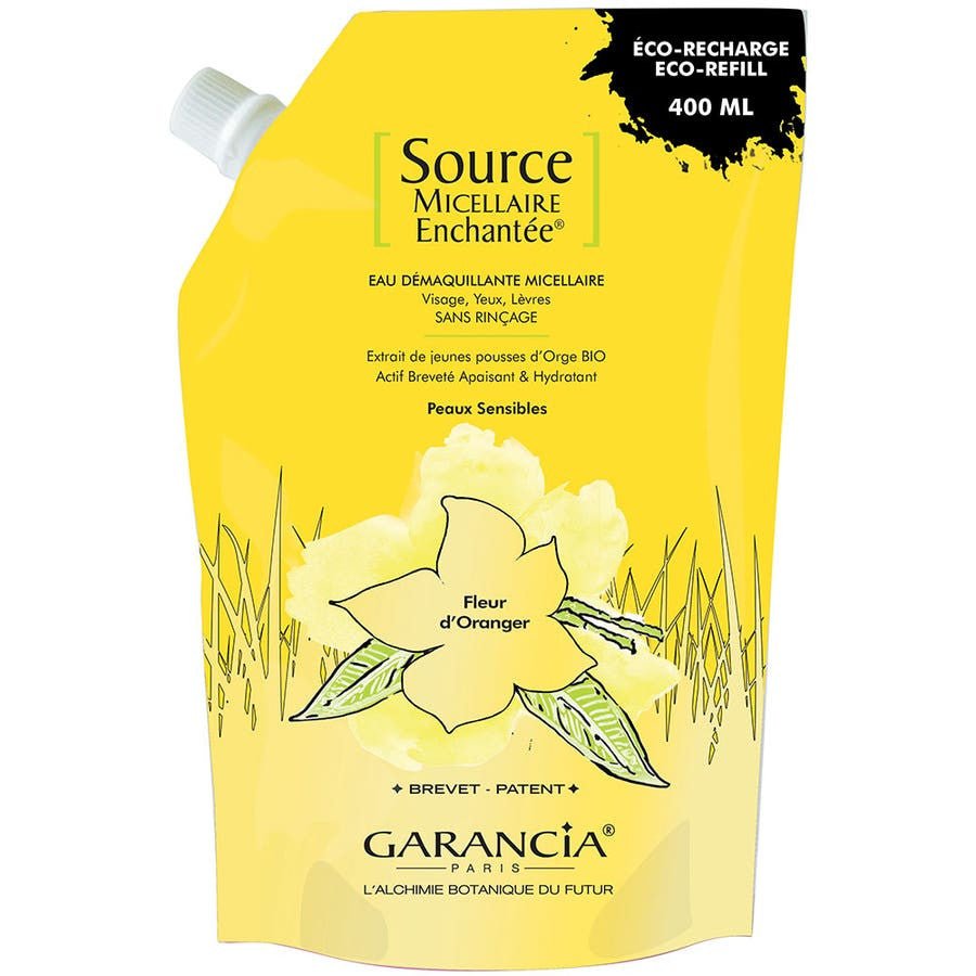 Garancia Enchantee Source Micellar Cleansing Orange Blossom Water Refill 400ml (13.52fl oz) - FrenchBeautyHub