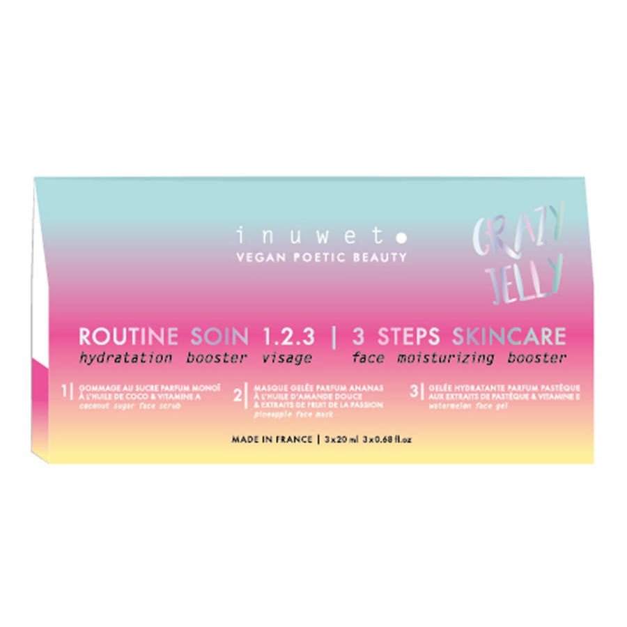 Inuwet Crazy Jelly Hydrating Beauty Routine Travel Kit 3 x 20ml (0.67 fl oz x 3) - Made in France - FrenchBeautyHub