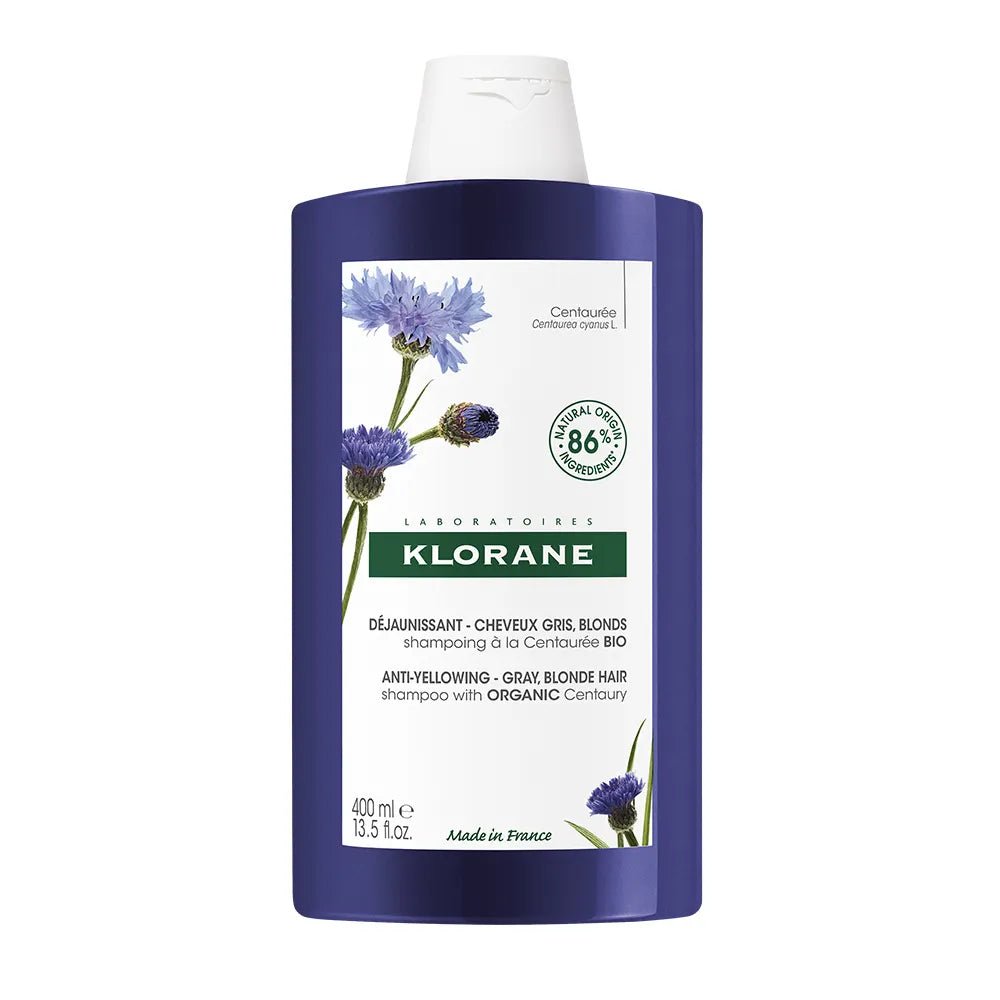 Klorane Anti - Yellowing Shampoo with Centaury for Gray and Blonde Hair - FrenchBeautyHub