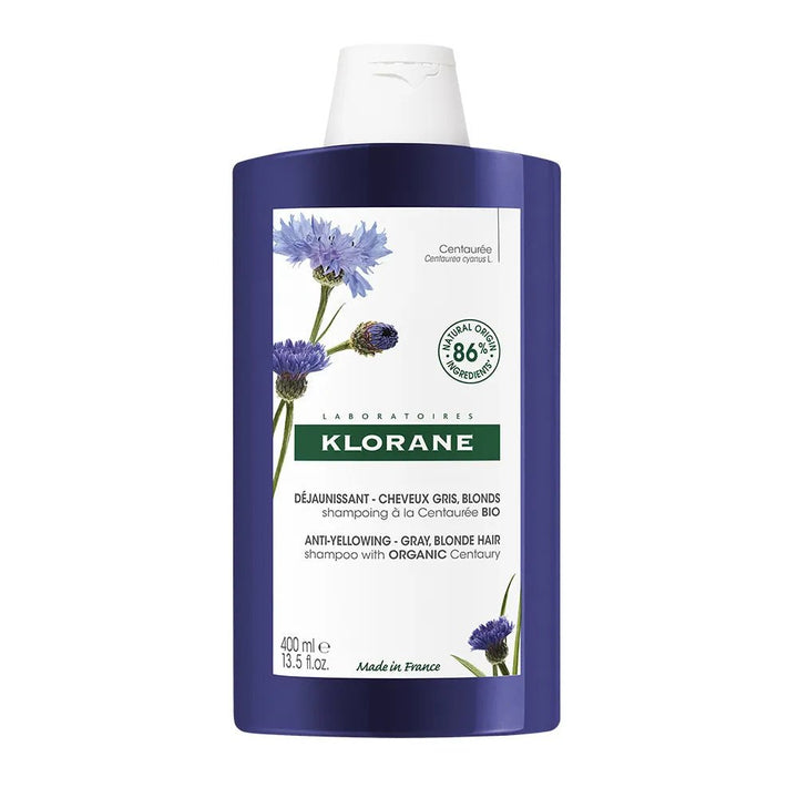 Klorane Anti - Yellowing Shampoo with Centaury for Gray and Blonde Hair - FrenchBeautyHub