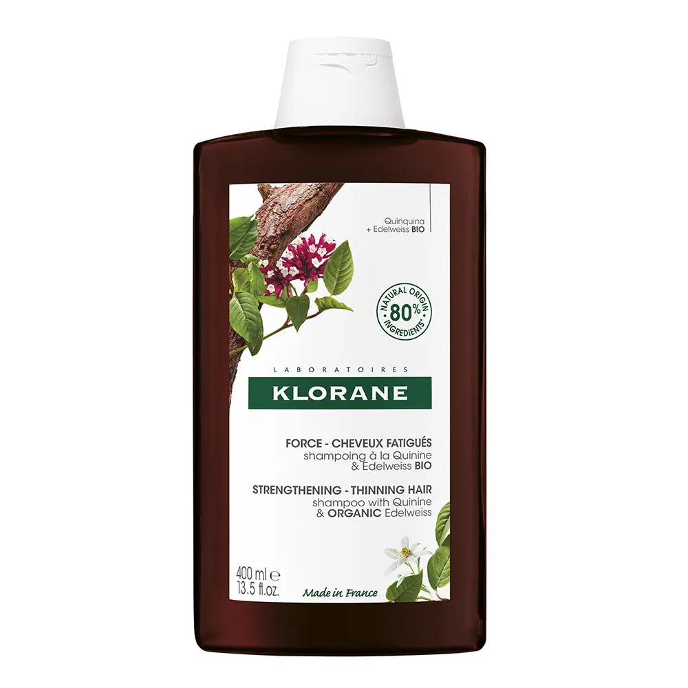 Klorane Organic Quinine and Edelweiss Strengthening Shampoo for Hair Loss & Thinning - FrenchBeautyHub