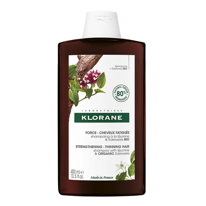 Klorane Organic Quinine and Edelweiss Strengthening Shampoo for Hair Loss & Thinning - FrenchBeautyHub