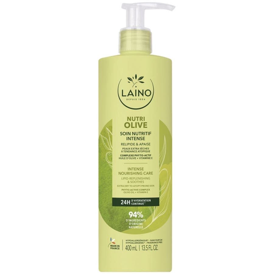 Laino Nutri Olive Intense Nourishing Olive Body Care Extra Dry Atopic Skin 400ml (13.52fl oz) - FrenchBeautyHub
