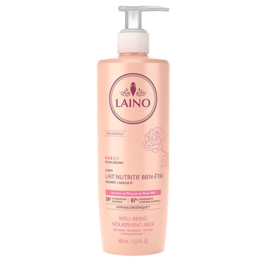 Laino Well - Being Nourishing Rose Petal Infused Body Milk 400ml (13.52 fl oz) - FrenchBeautyHub