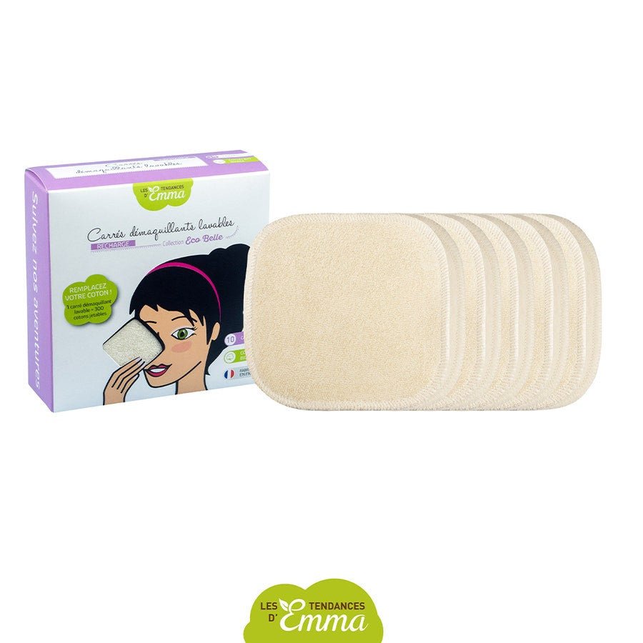 Les Tendances D'Emma Carres Two Sided Organic Cotton Make Up Remover Pads (refills )x10 - FrenchBeautyHub