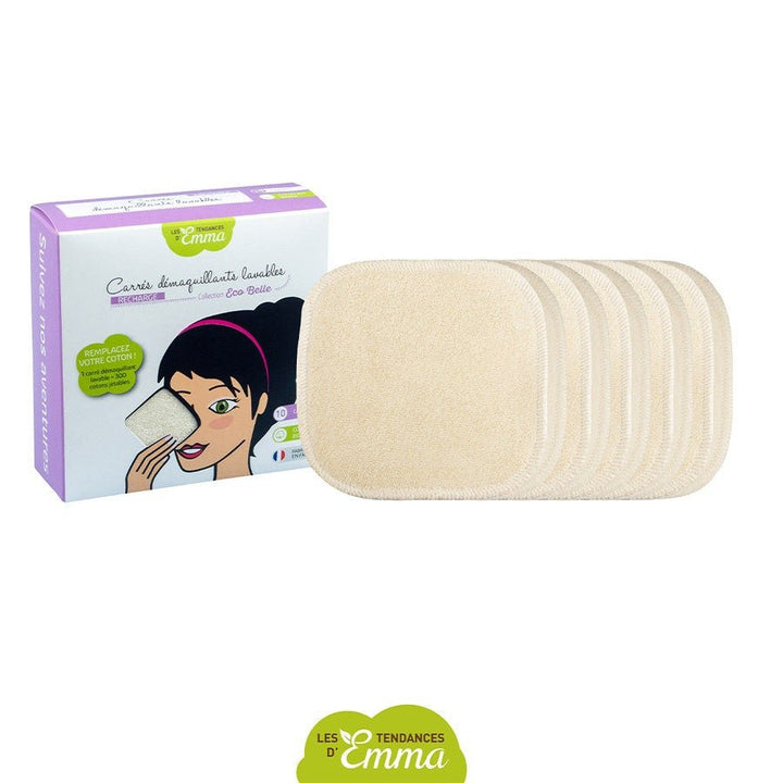Les Tendances D'Emma Carres Two Sided Organic Cotton Make Up Remover Pads (refills )x10 - FrenchBeautyHub